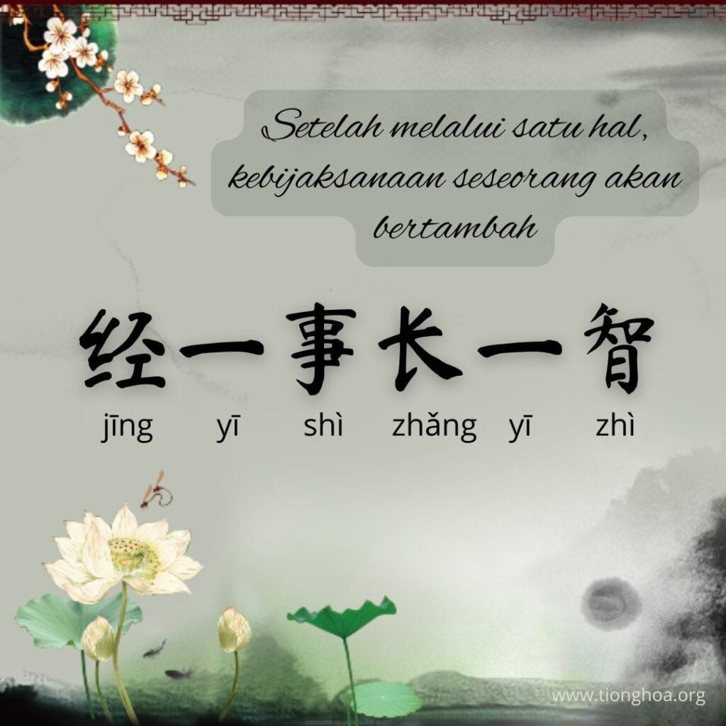 Idiom Tiongkok - Setelah Lalui Satu Hal, Kebijaksanaan Seseorang Akan Bertambah (经一事长一智)