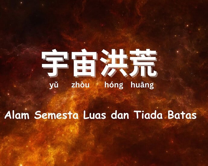 Seribu Karakter Klasik : Alam Semesta Luas dan Tiada Batas (宇宙洪荒 yu zhou hong huang)